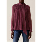 Claudie Pierlot - Blouse Lavallière Carreaux Fluide
