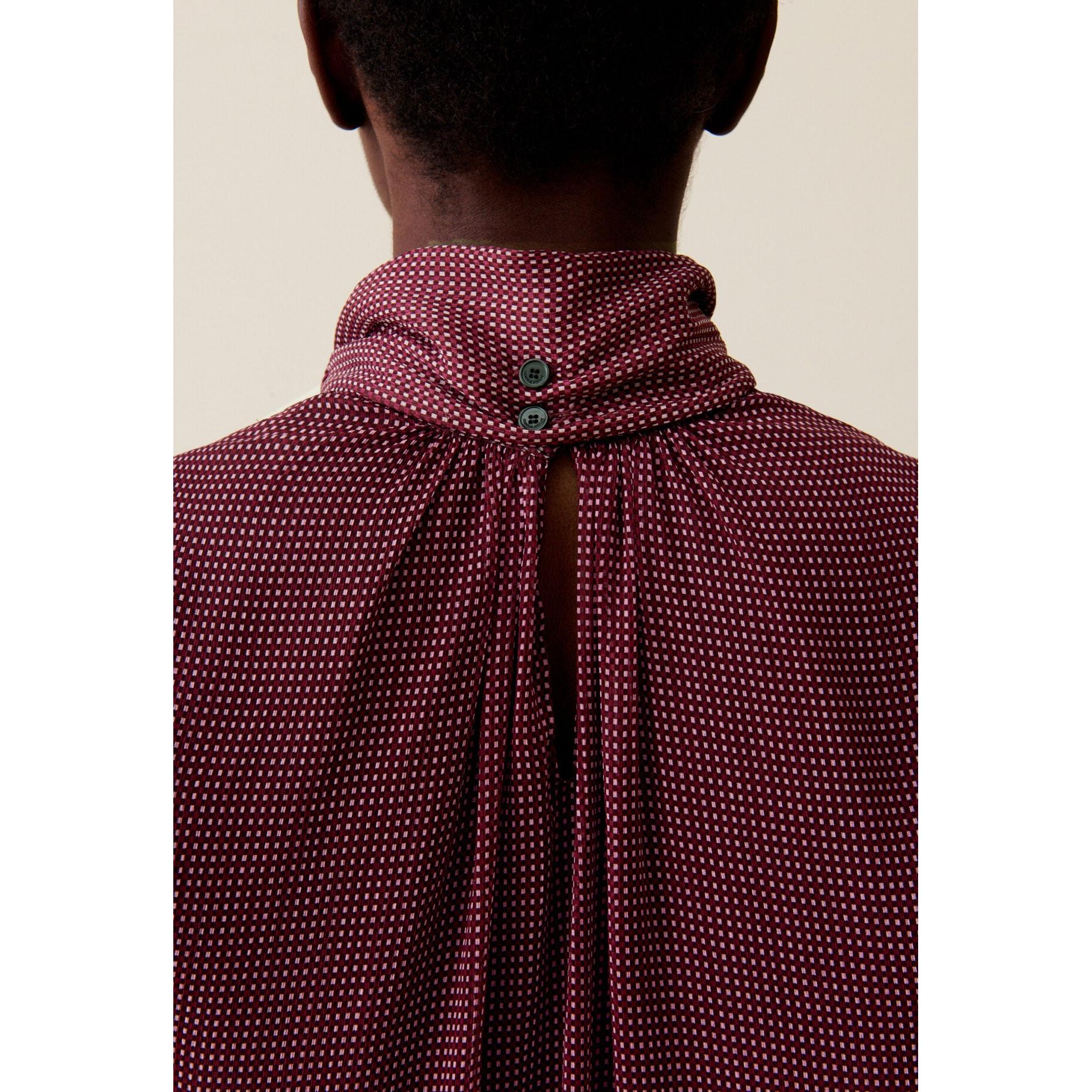 Claudie Pierlot - Blouse Lavallière Carreaux Fluide
