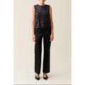 Top Noir Sequins Brodés Dos Ouvert