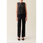 Top Noir Sequins Brodés Dos Ouvert