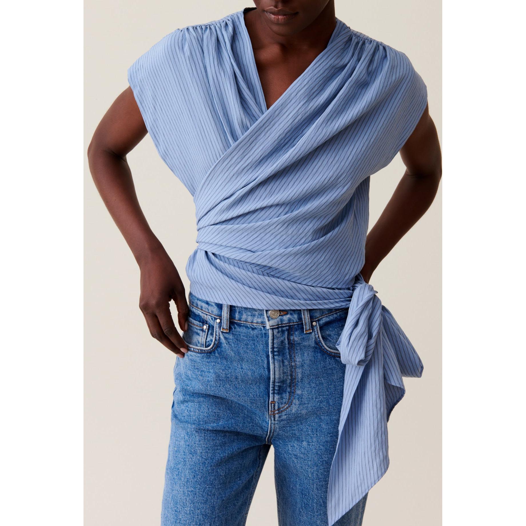 Blusa cruzada a rayas