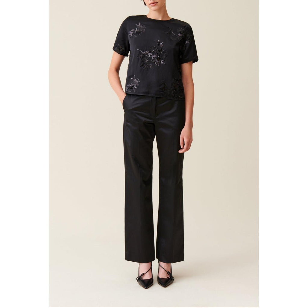 Claudie Pierlot - Top Noir Sequins Brodés