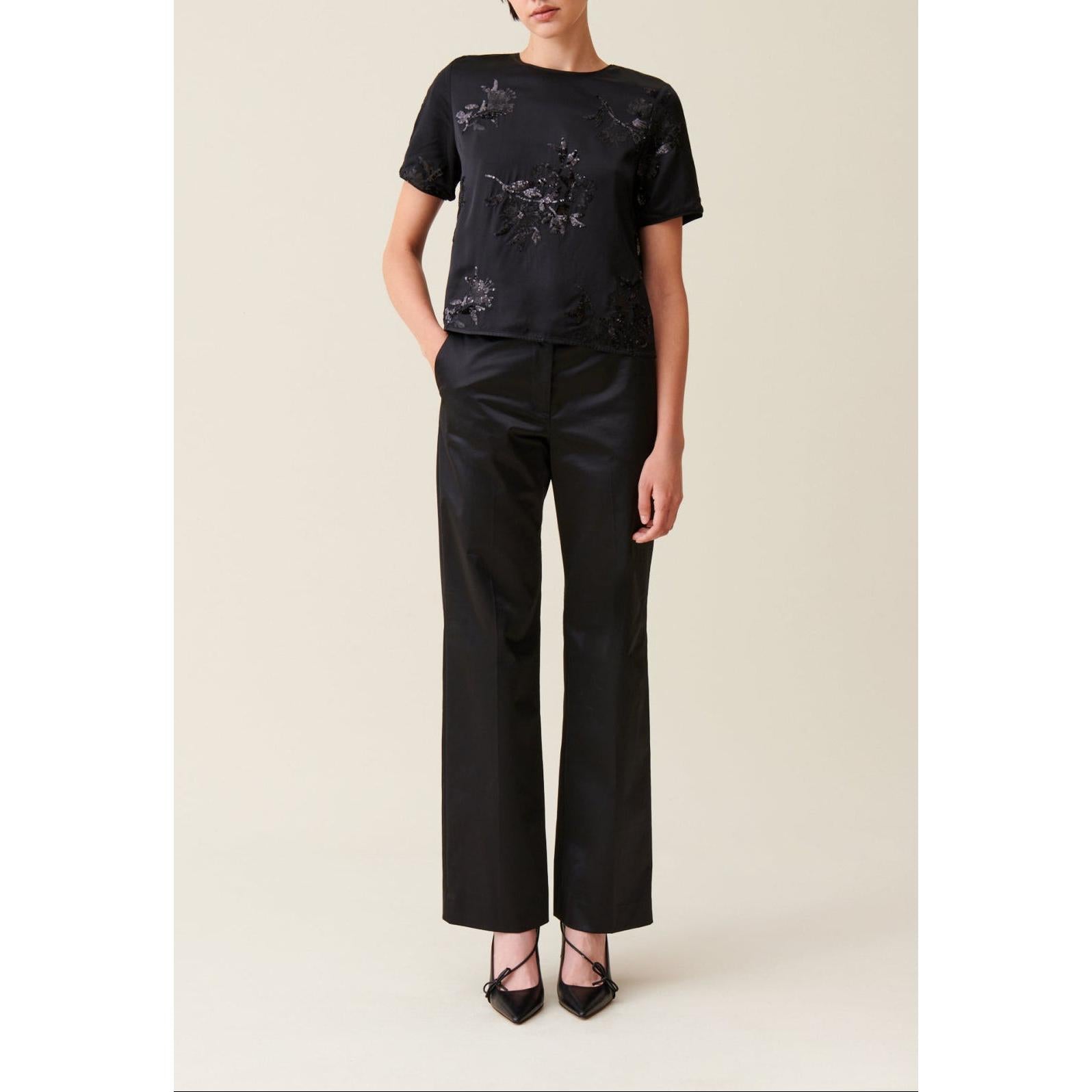 Claudie Pierlot - Top Noir Sequins Brodés