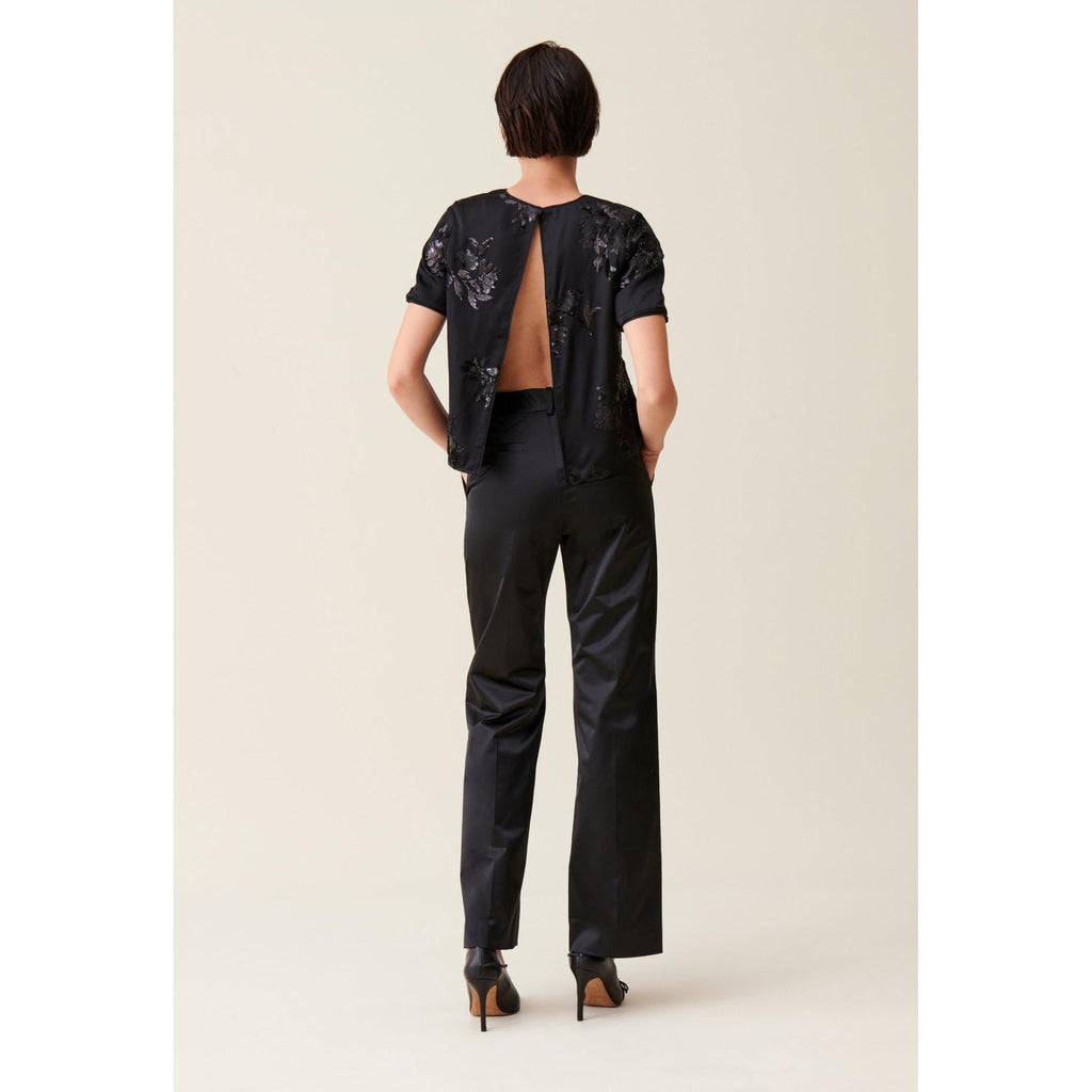 Claudie Pierlot - Top Noir Sequins Brodés