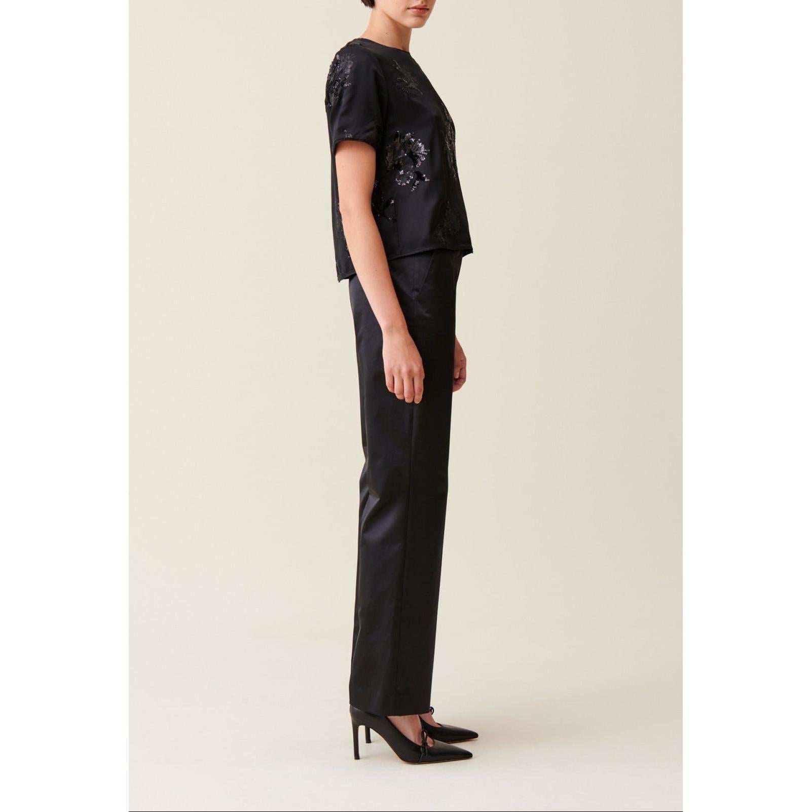 Claudie Pierlot - Top Noir Sequins Brodés