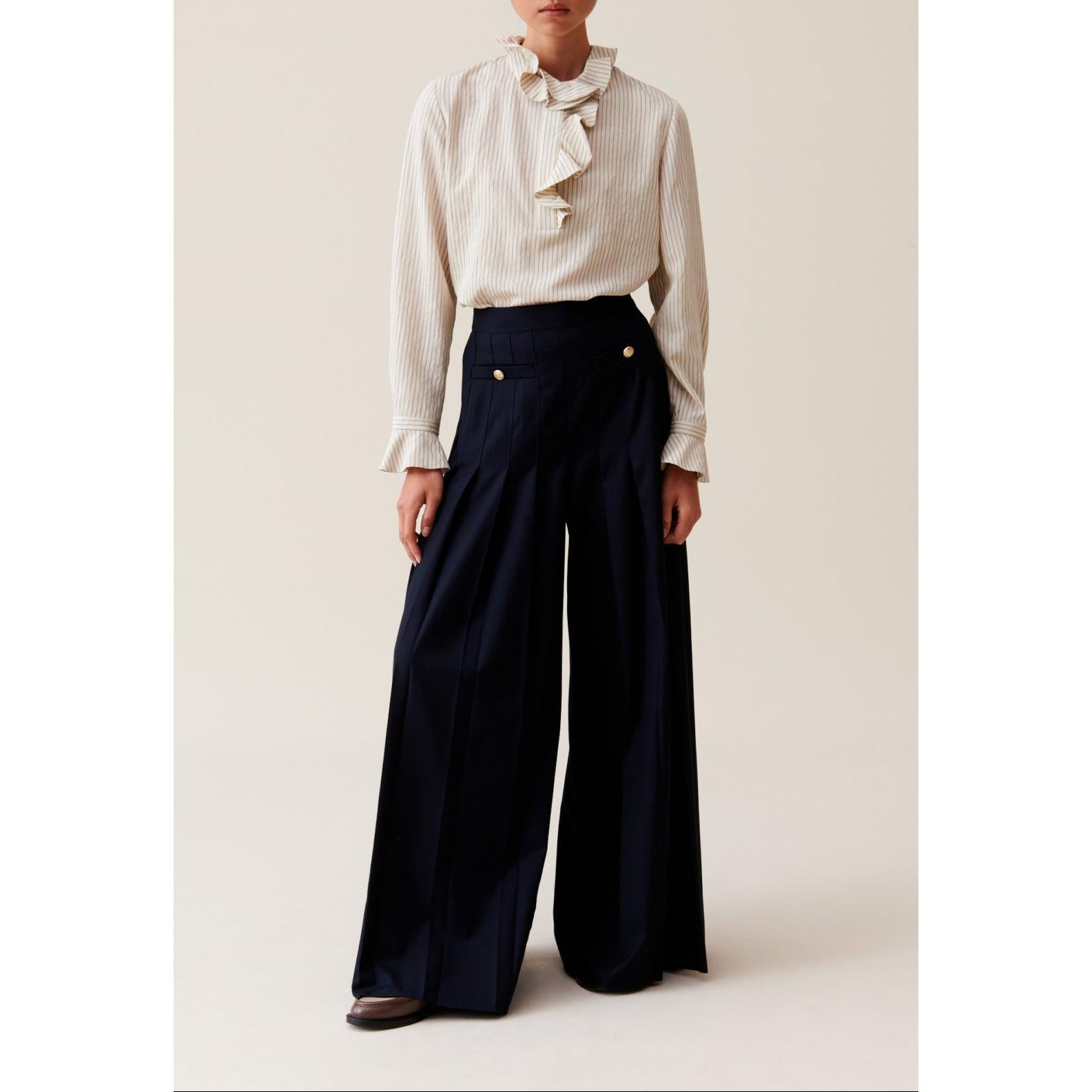 Claudie Pierlot - Blouse Rayée À Volants Multiples