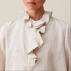 Blouse Rayée À Volants Multiples