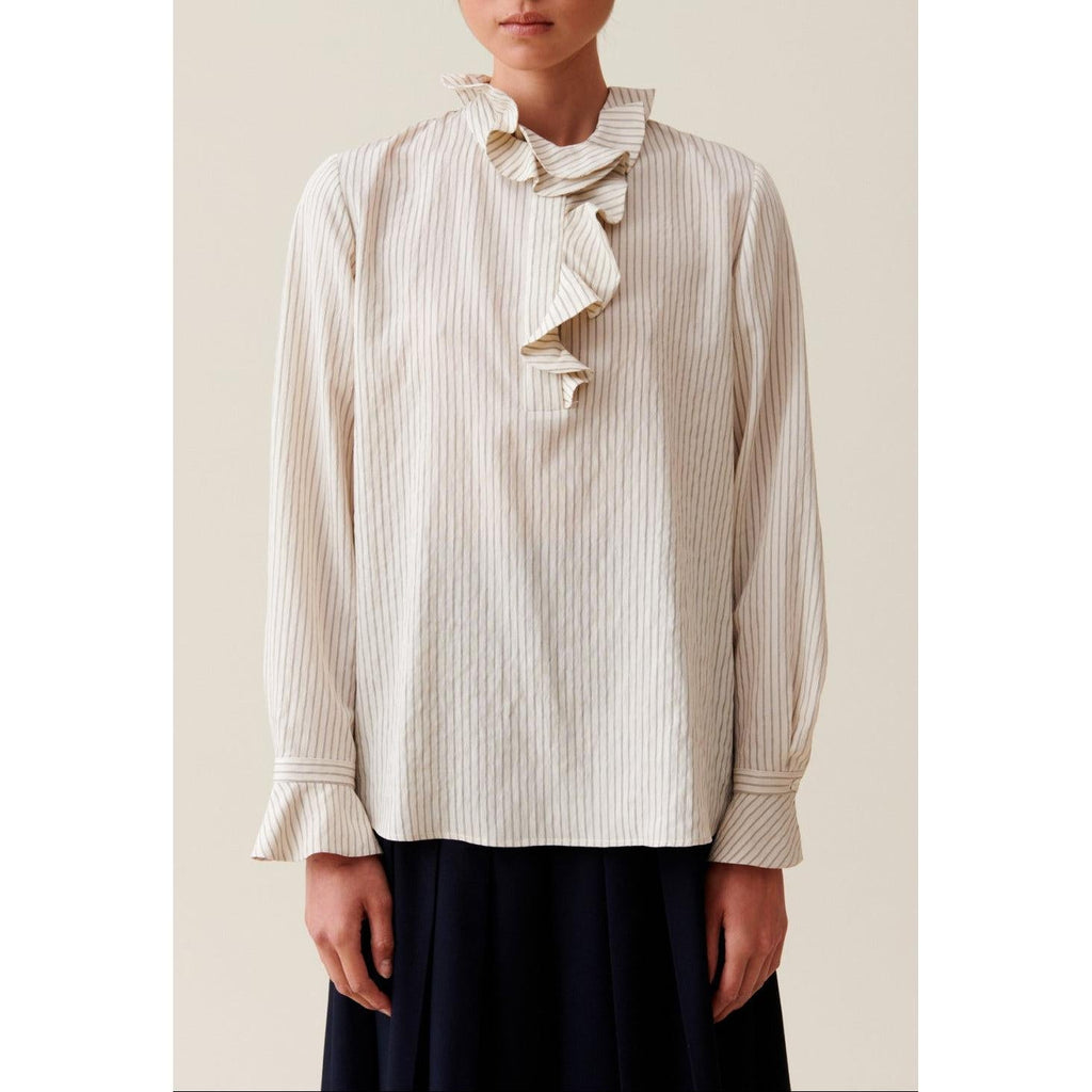 Claudie Pierlot - Blouse Rayée À Volants Multiples