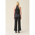 Silver Pleated Sleeveless Top