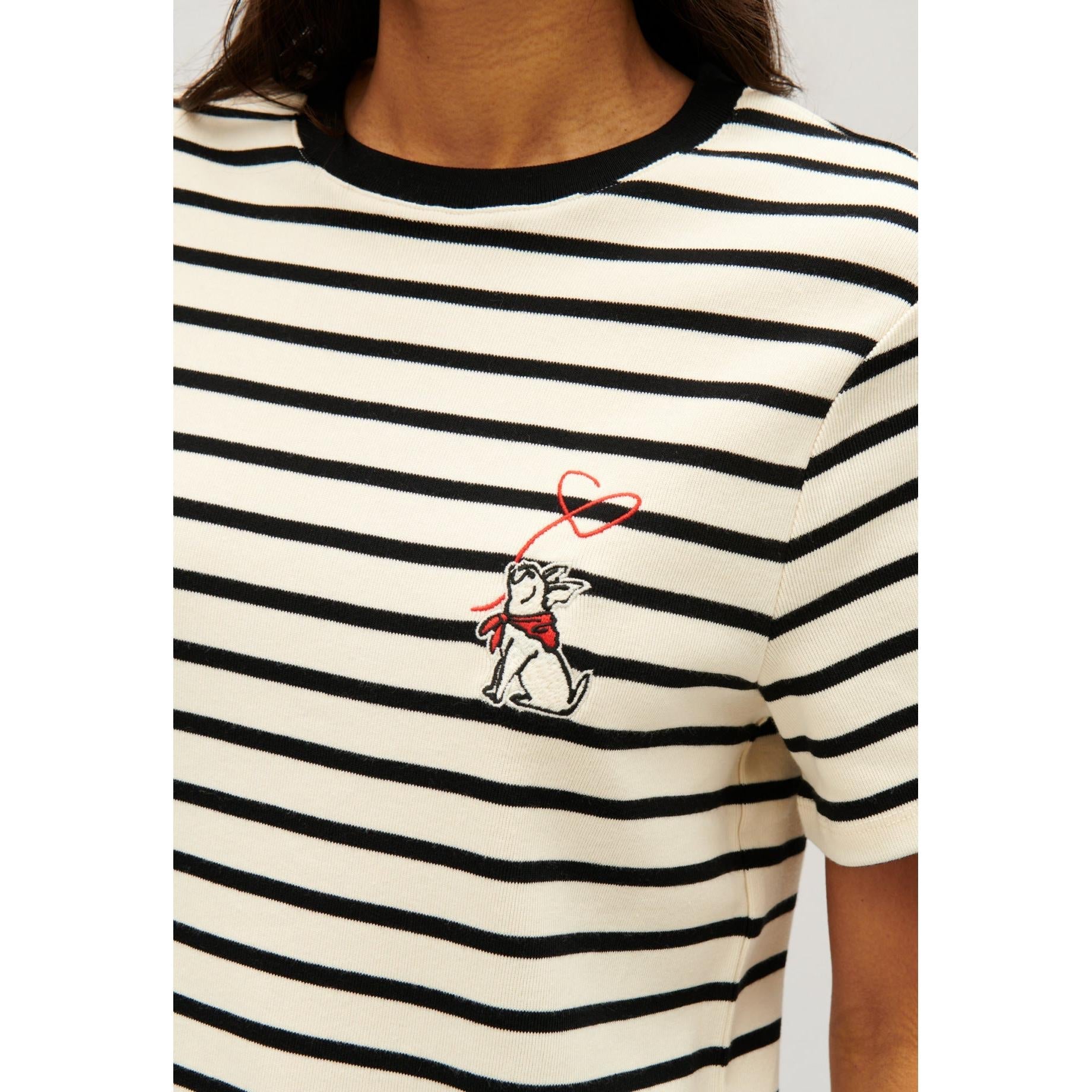 Claudie Pierlot - Tee-Shirt Marinière Rayée Bicolore