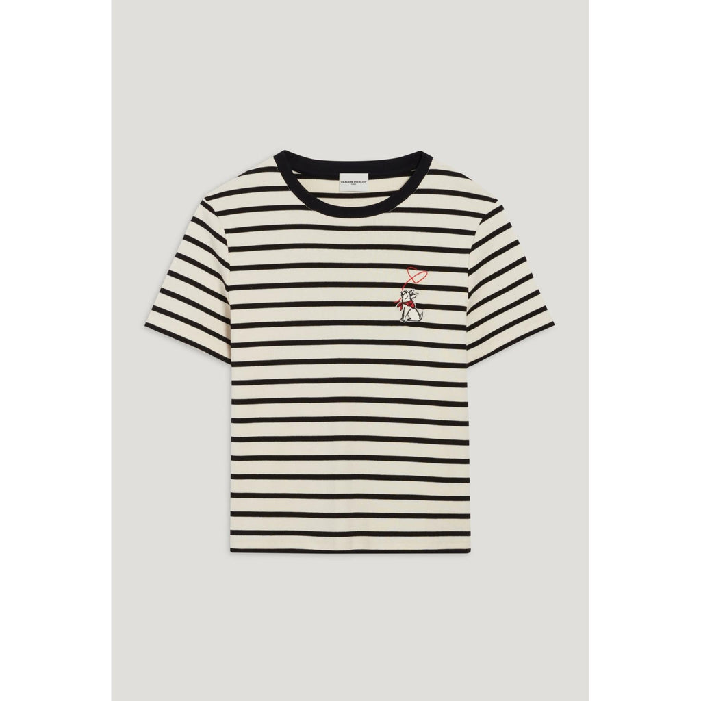 Claudie Pierlot - Tee-Shirt Marinière Rayée Bicolore