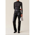 Shiny Jersey High-Neck Top