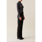 Shiny Jersey High-Neck Top