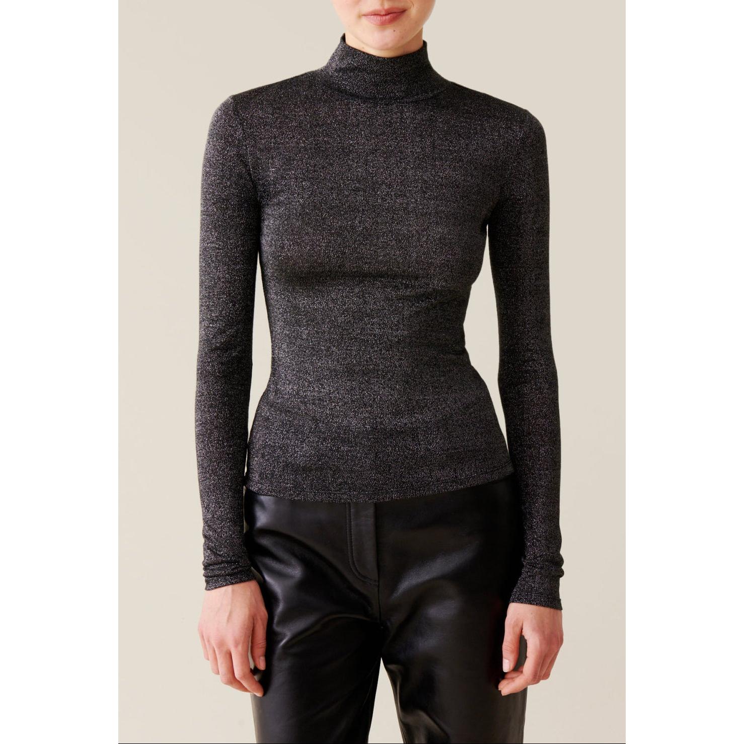 Claudie Pierlot - Sous-Pull Jersey Brillant Col Haut