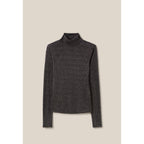 Shiny Jersey High-Neck Top