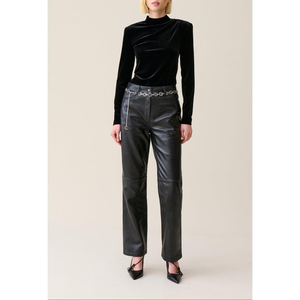 Claudie Pierlot - Top Ceñido Terciopelo Negro