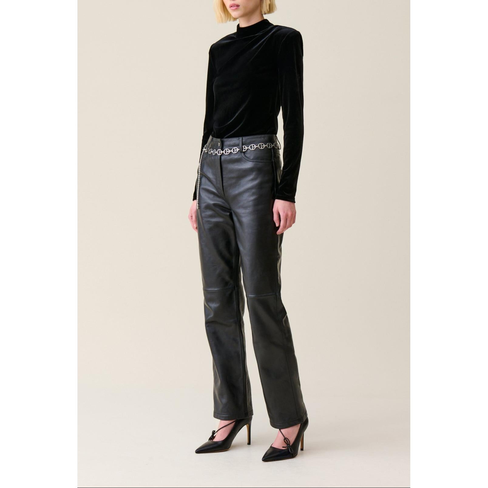 Claudie Pierlot - Top Ceñido Terciopelo Negro