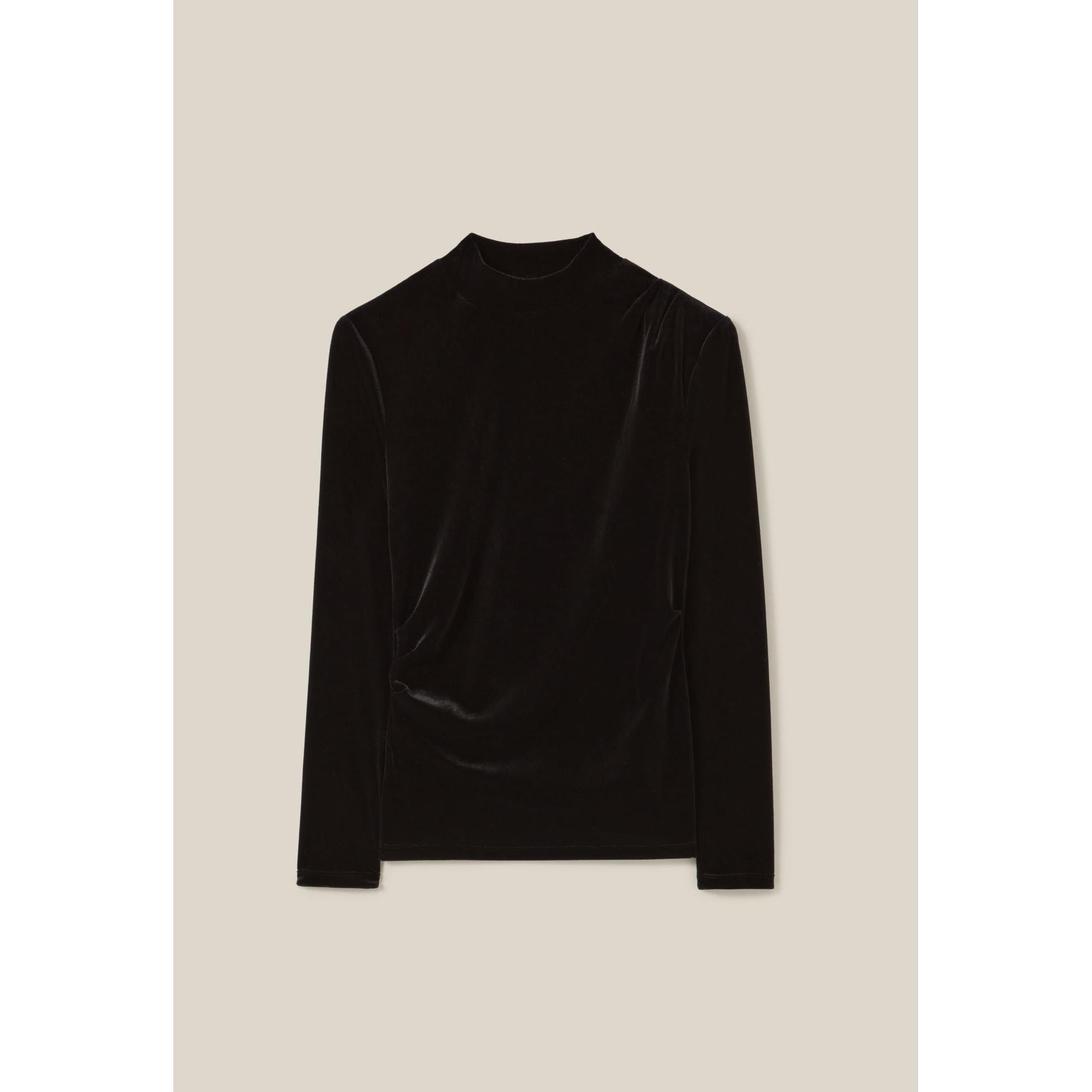 Claudie Pierlot - Top Ceñido Terciopelo Negro