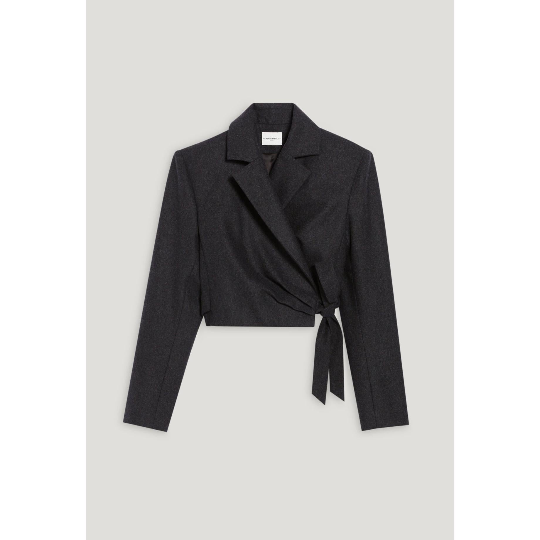 Claudie Pierlot - Veste Tailleur Courte Gris Chiné