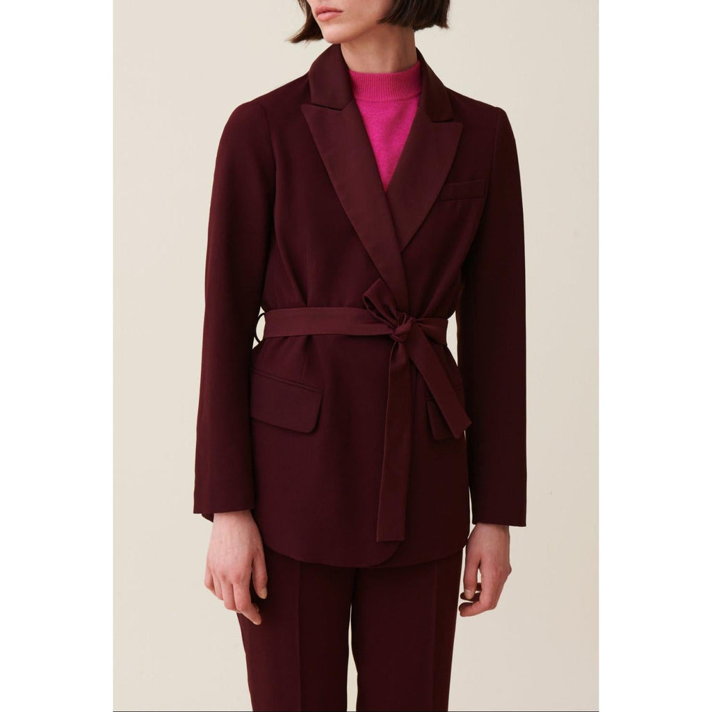 Claudie Pierlot - Chaqueta de Traje Abotonada con Cinturón