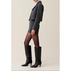 Veste Tweed Gris Laine Mélangée