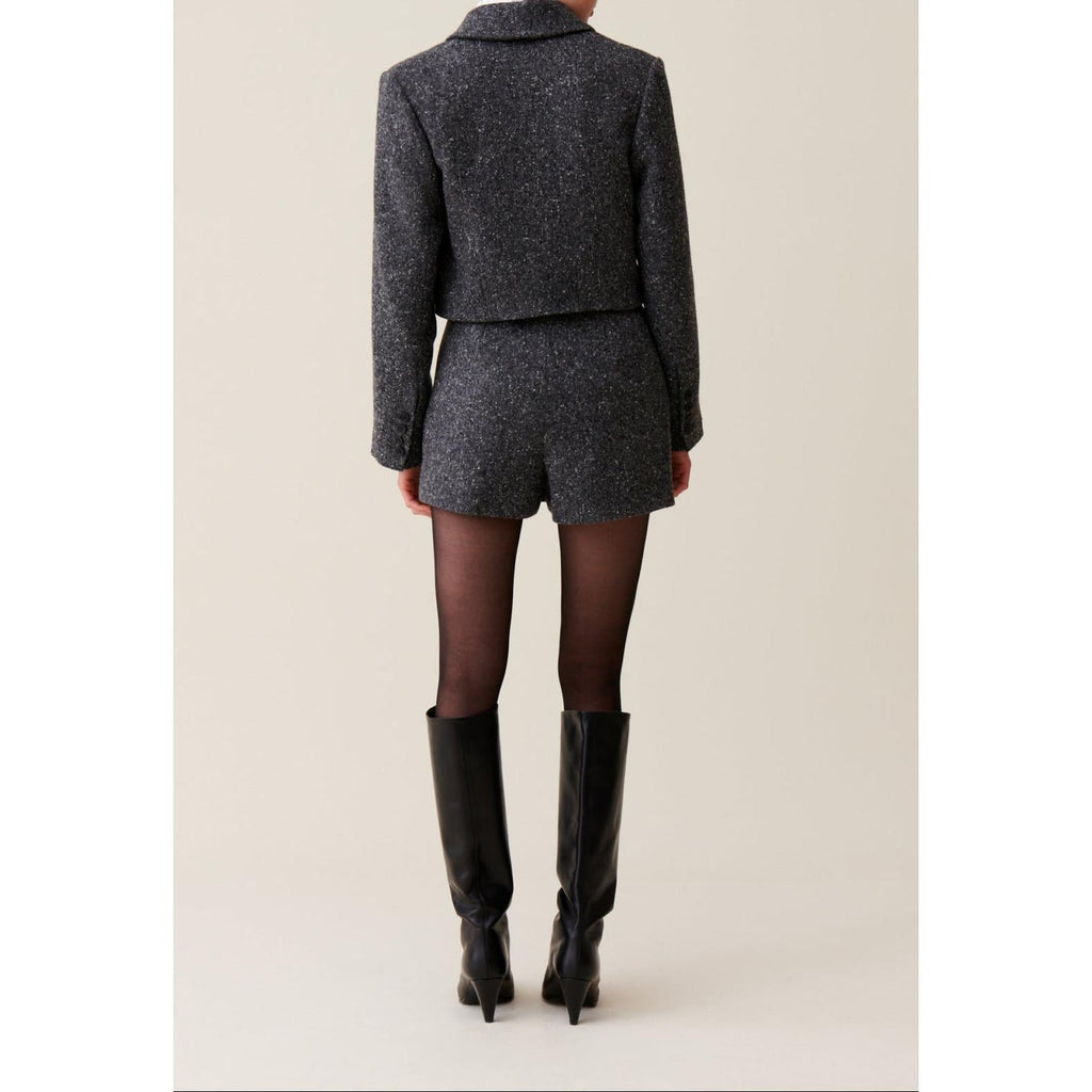 Chaqueta de tweed mezcla lana gris