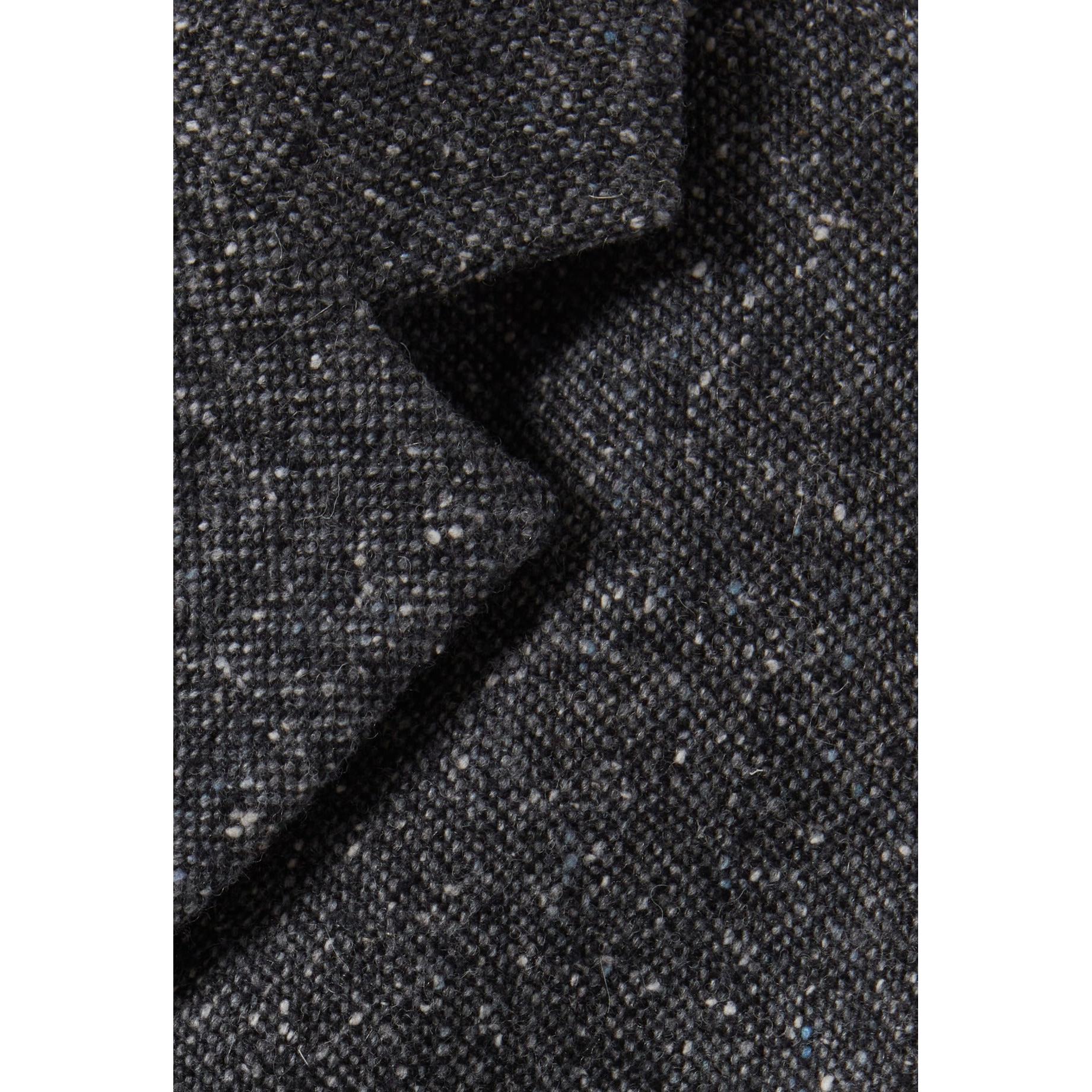Veste Tweed Gris Laine Mélangée