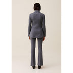 Chaqueta Entallada con Cremallera Gris