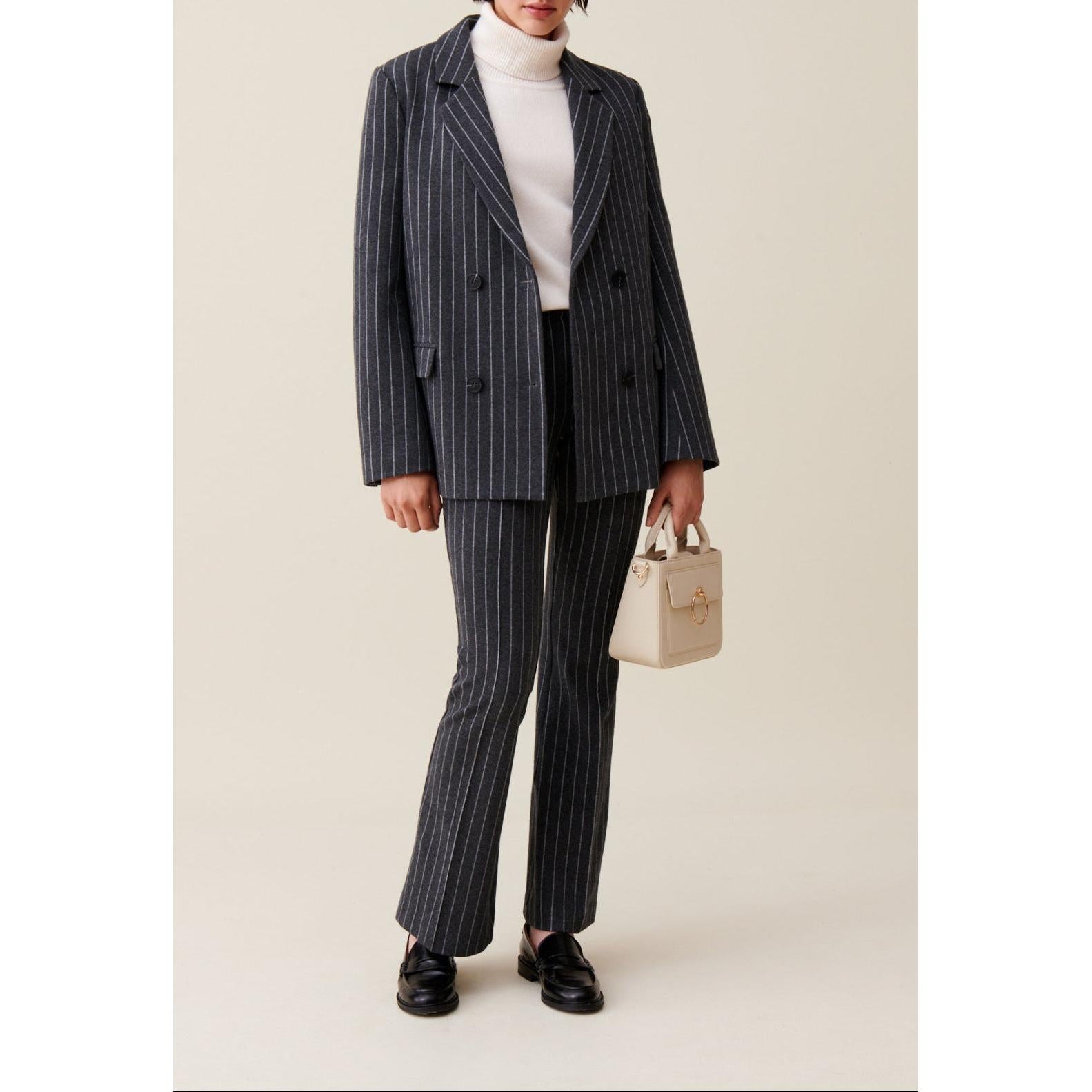 Oversized Striped Tailored Jacket
