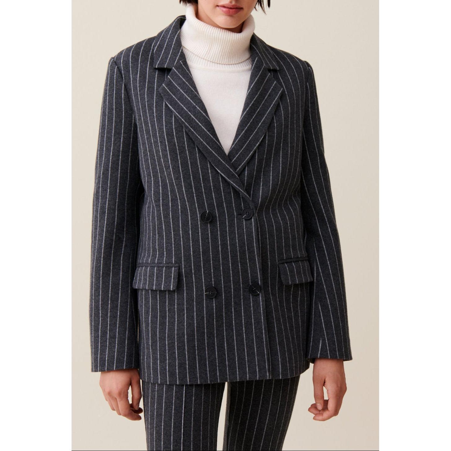 Oversized Striped Tailored Jacket