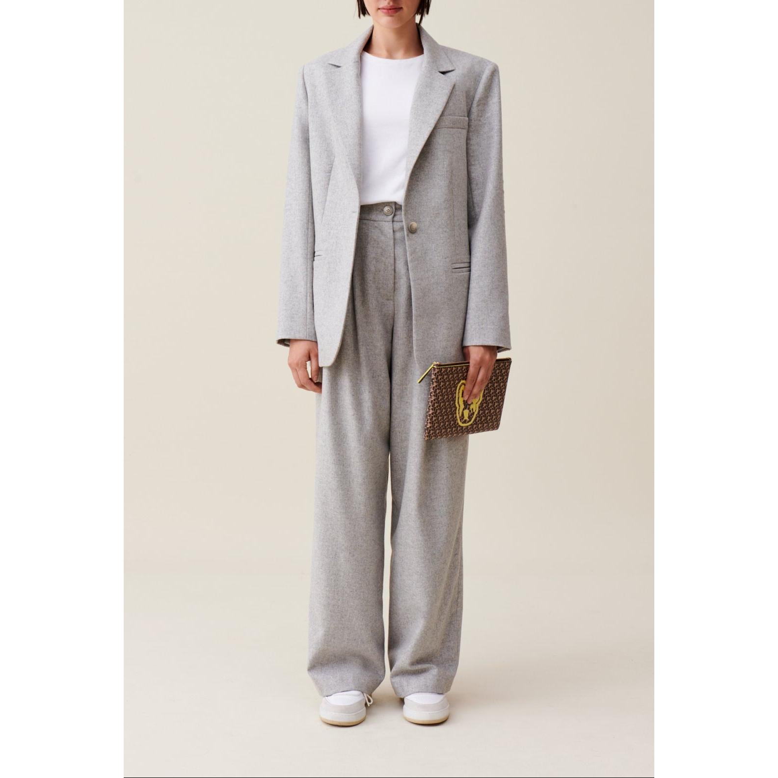 Chaqueta Sastre Gris Lana Mezclada