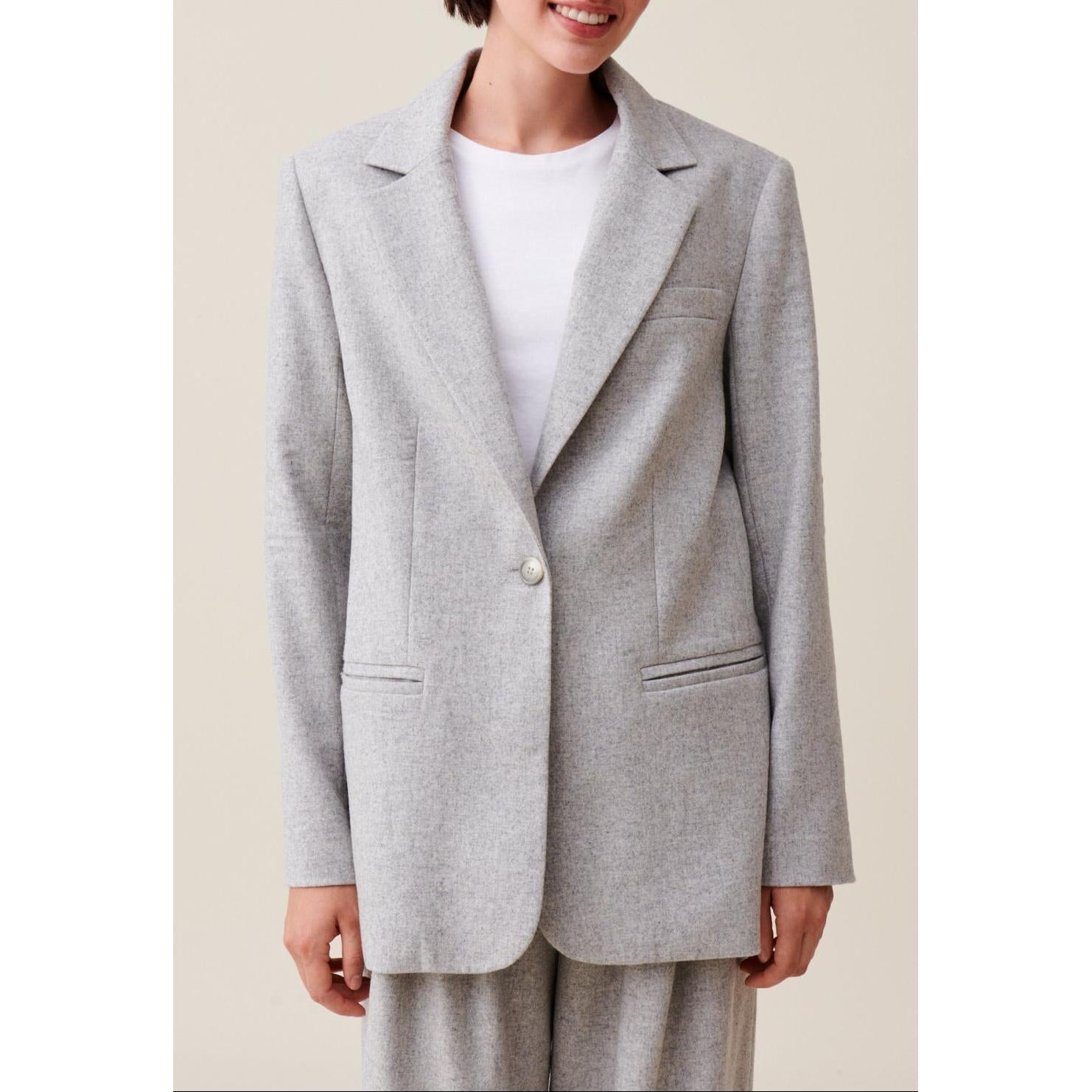 Chaqueta Sastre Gris Lana Mezclada