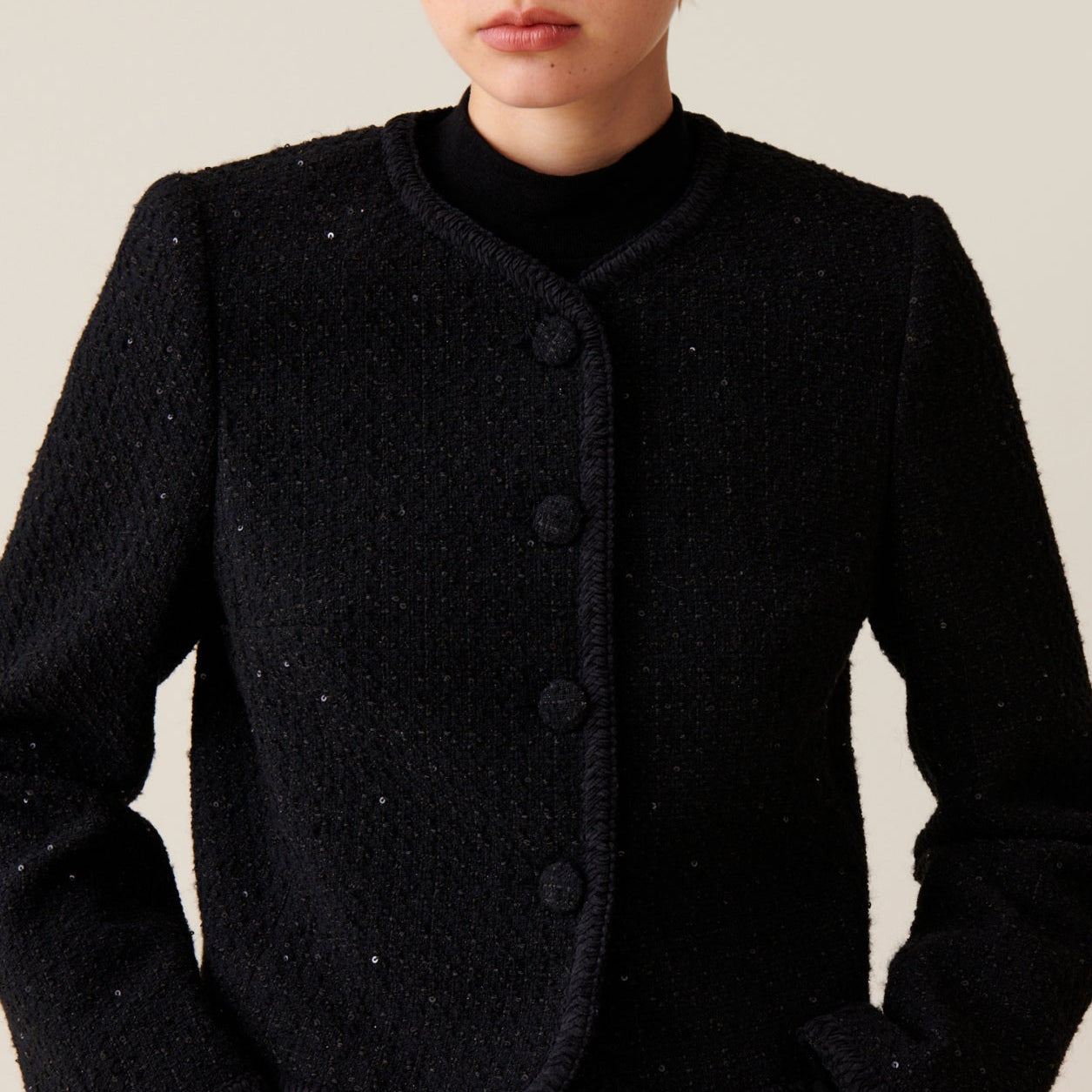 Claudie Pierlot - Veste Droite Noire Tweed