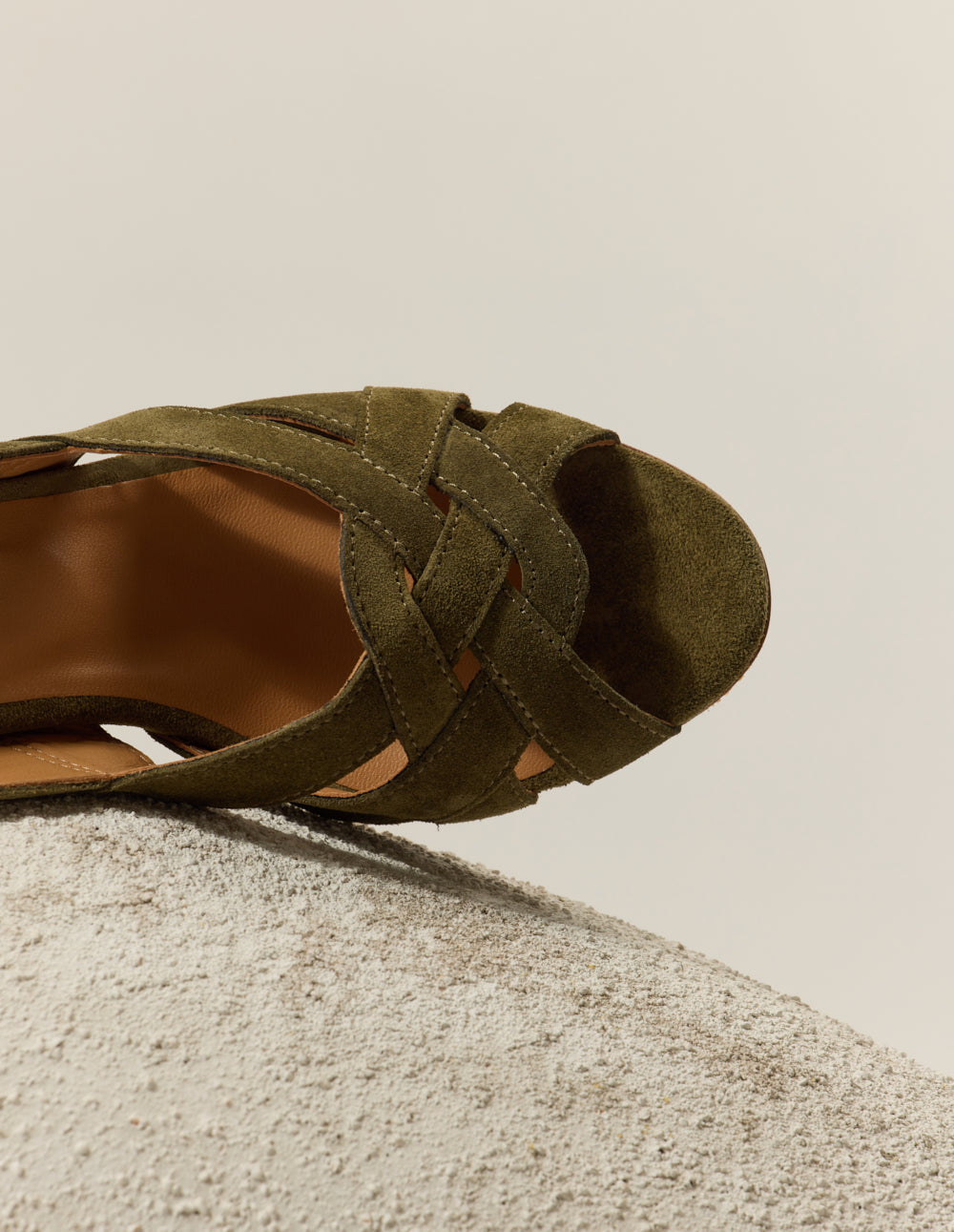 Clémentine H Heeled Sandals - Khaki Suede - Women