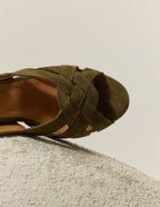 Clémentine H Heeled Sandals - Khaki Suede - Women