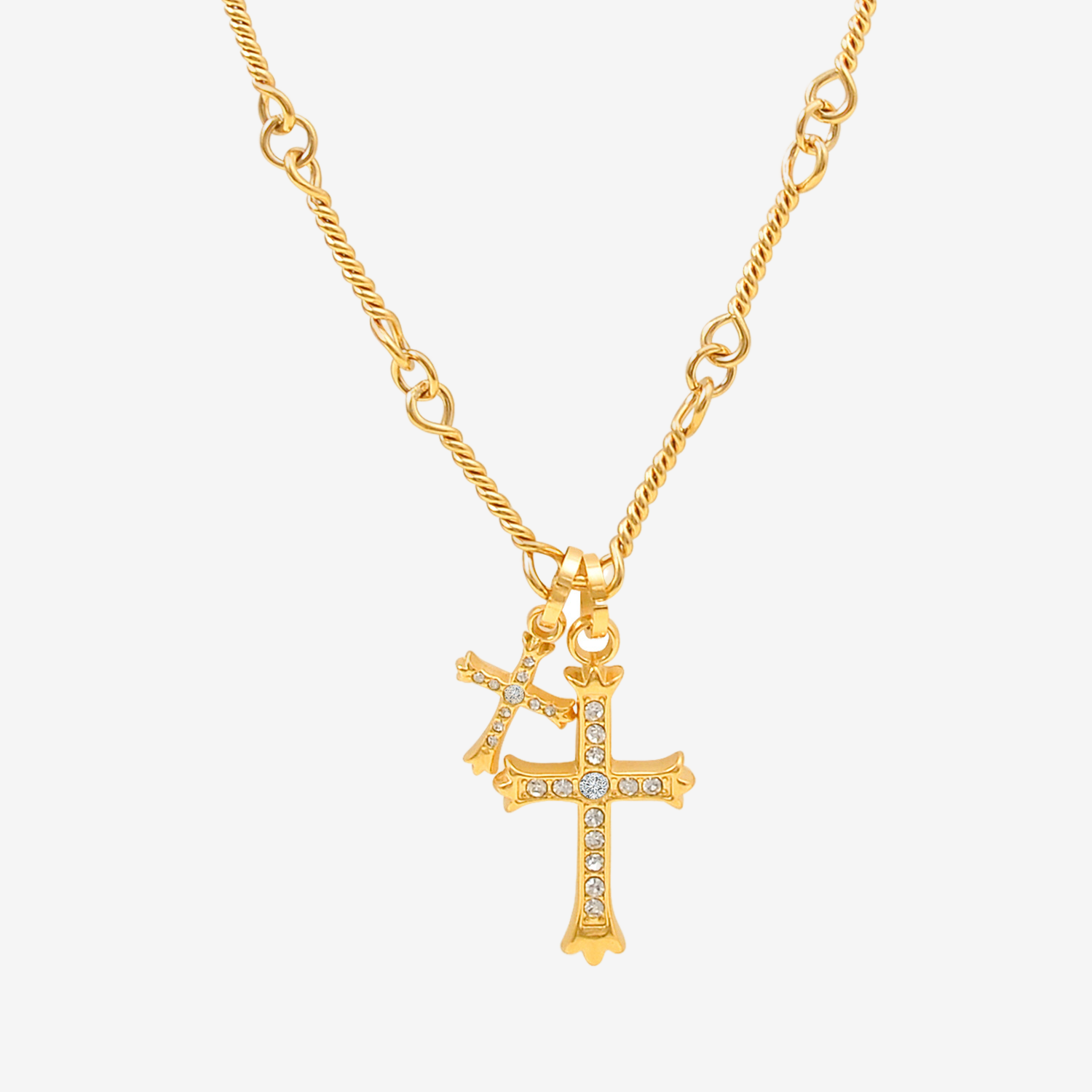 Double Cross Necklace