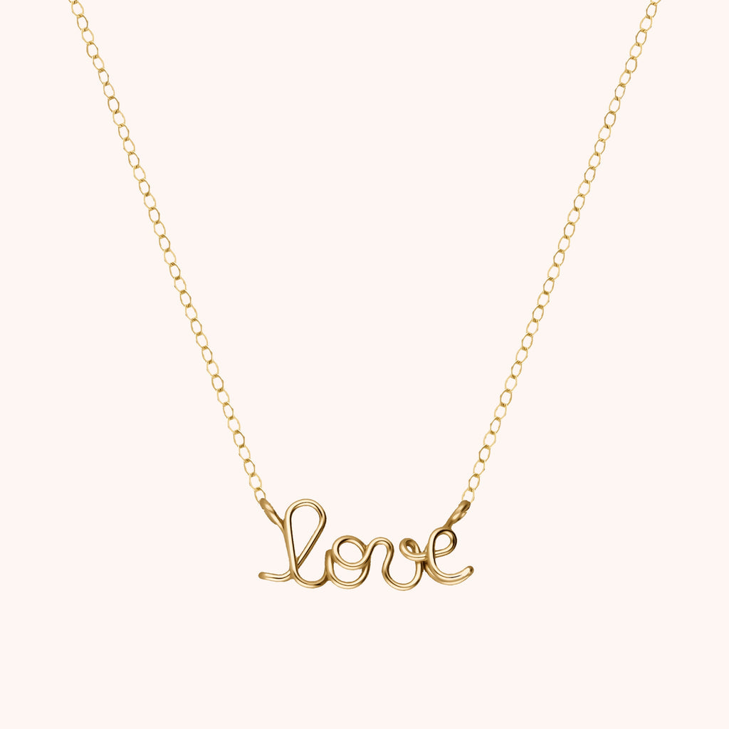 Richelieu Love necklace in laminated yellow gold — handmade artisan jewelry