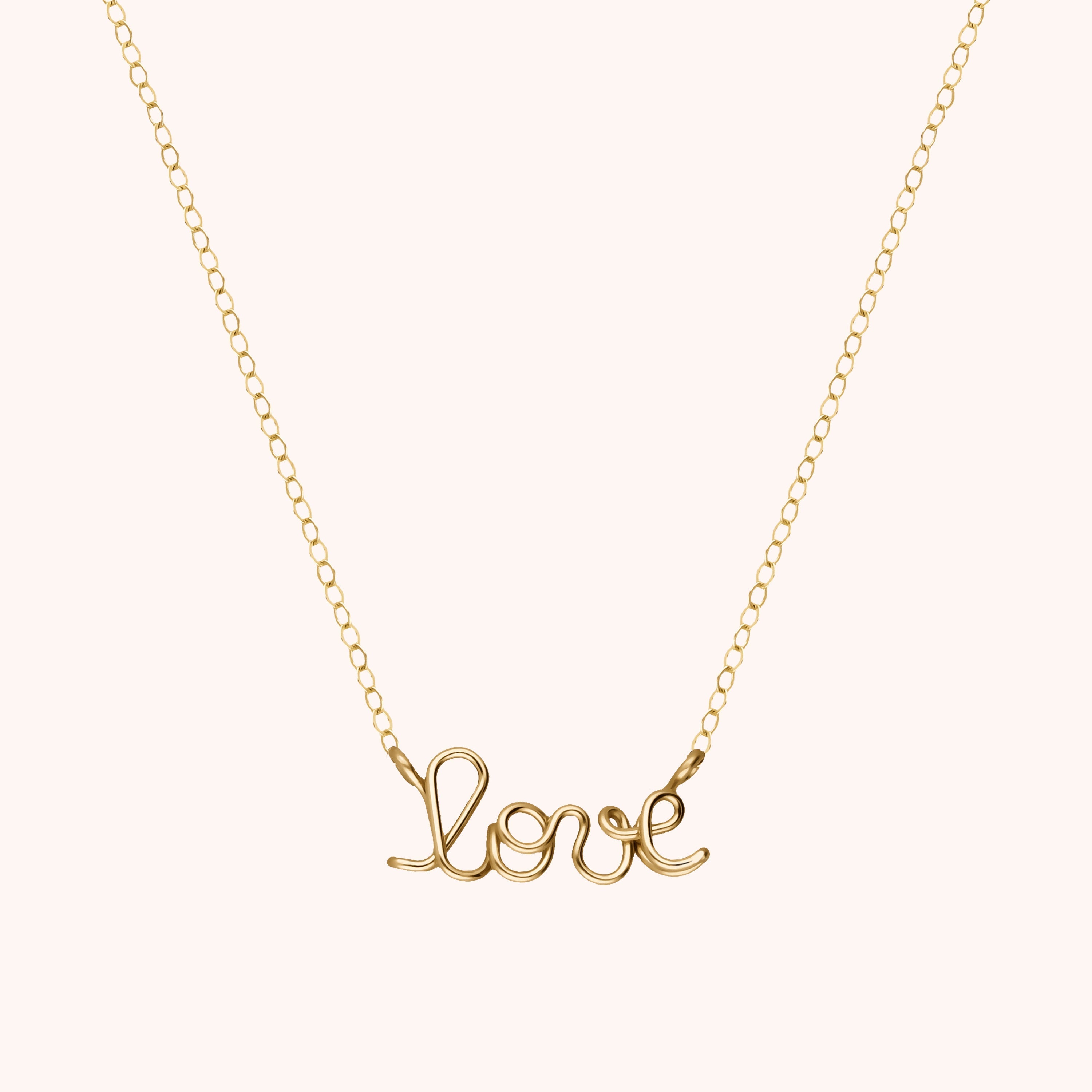 Richelieu Love necklace in laminated yellow gold — handmade artisan jewelry