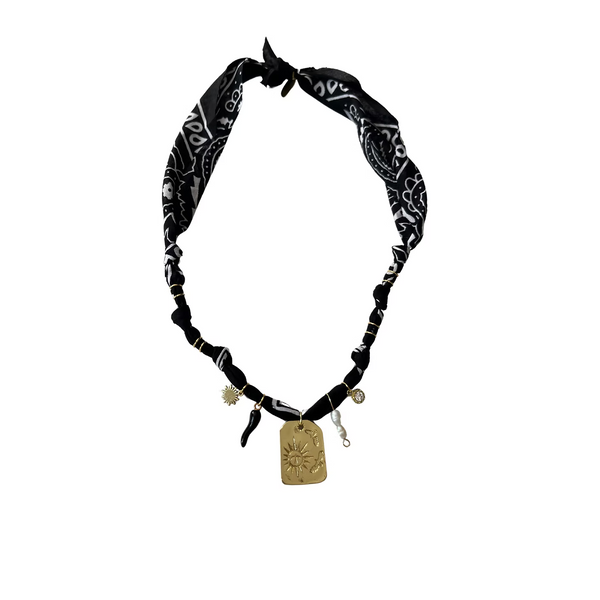 Collier Plaque Condor Astro Noir