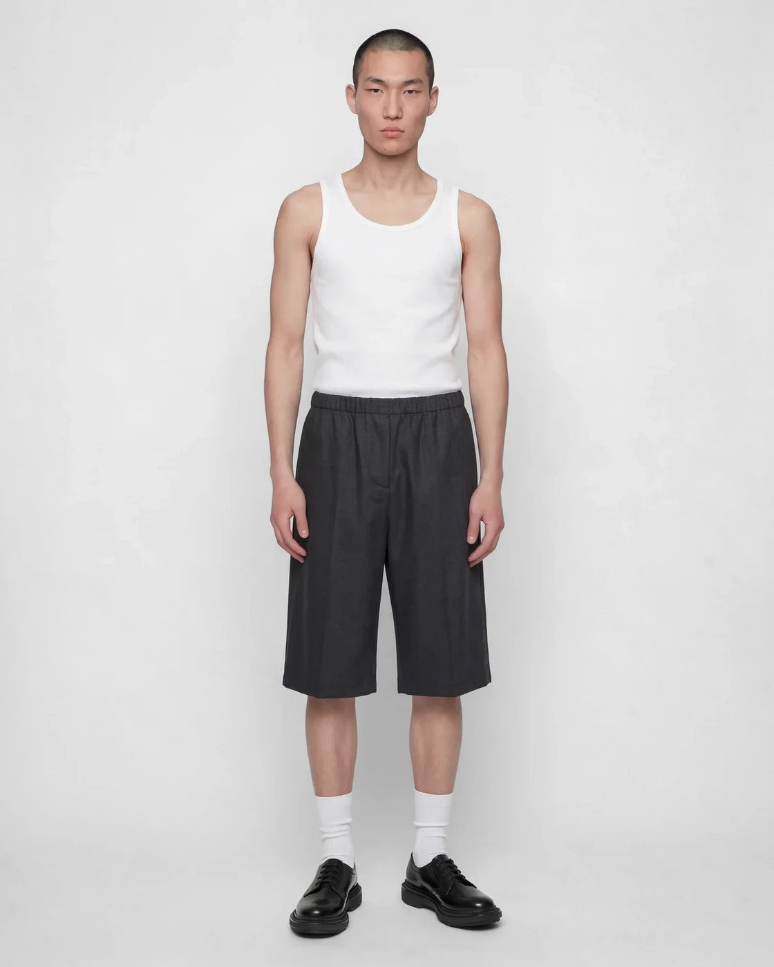 Coltesse - Loose Cotton Shorts Dark Gray