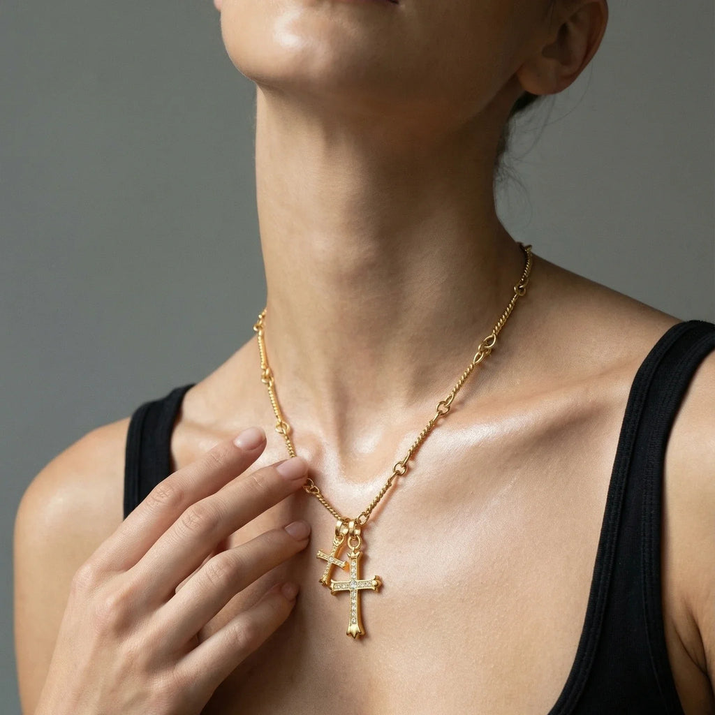 Double Cross Necklace