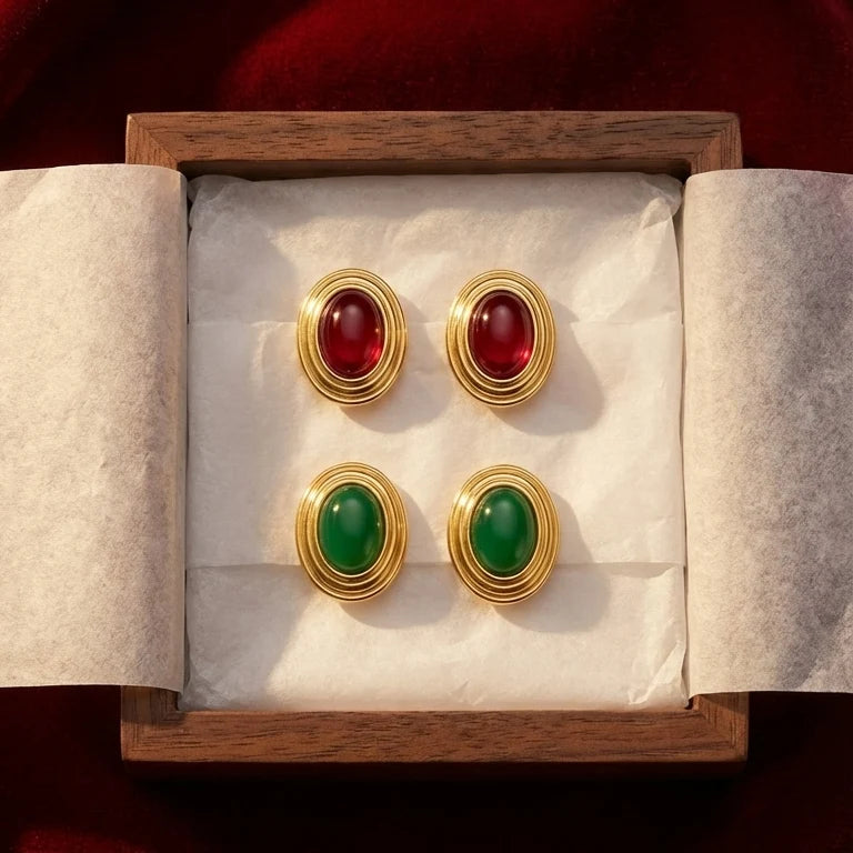 Boucles D'Oreilles Old Money Rouge