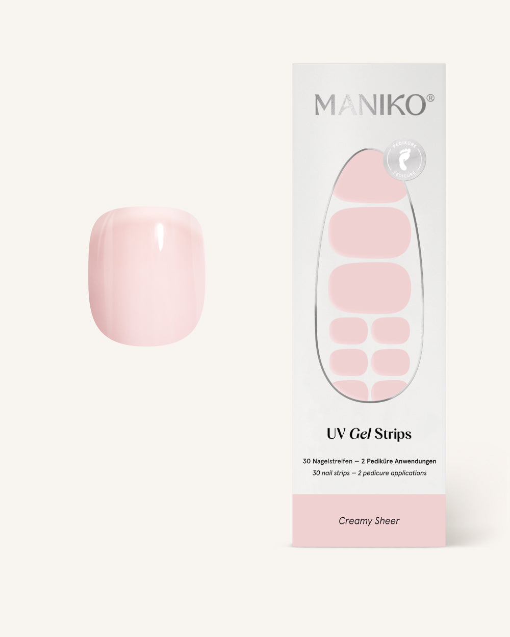Pedicura UV transparente y cremoso