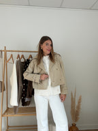Veste Effet Suédine Jihane Beige