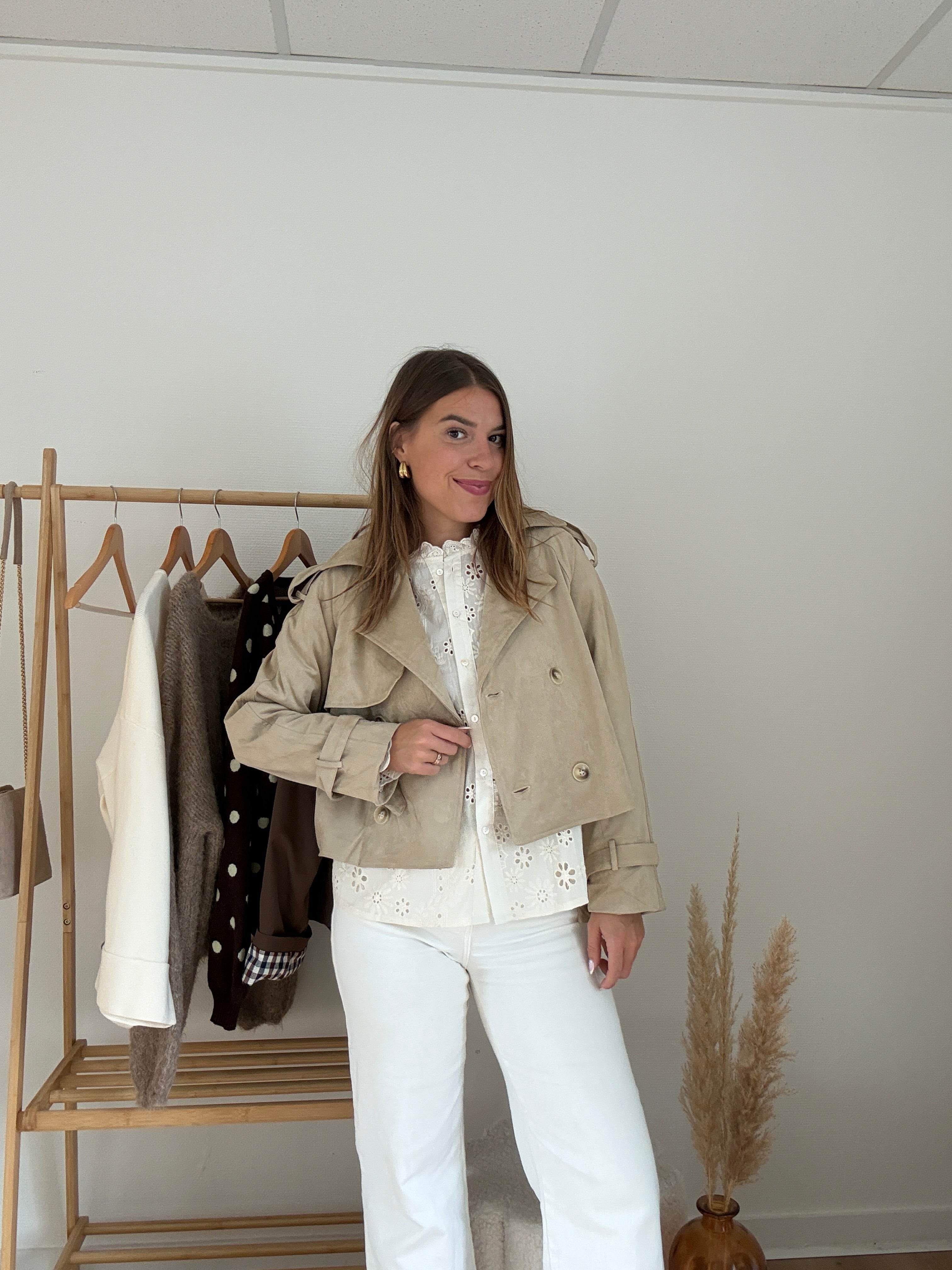 Veste Effet Suédine Jihane Beige