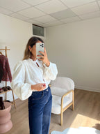 White Blouse with Colombe Embroidery