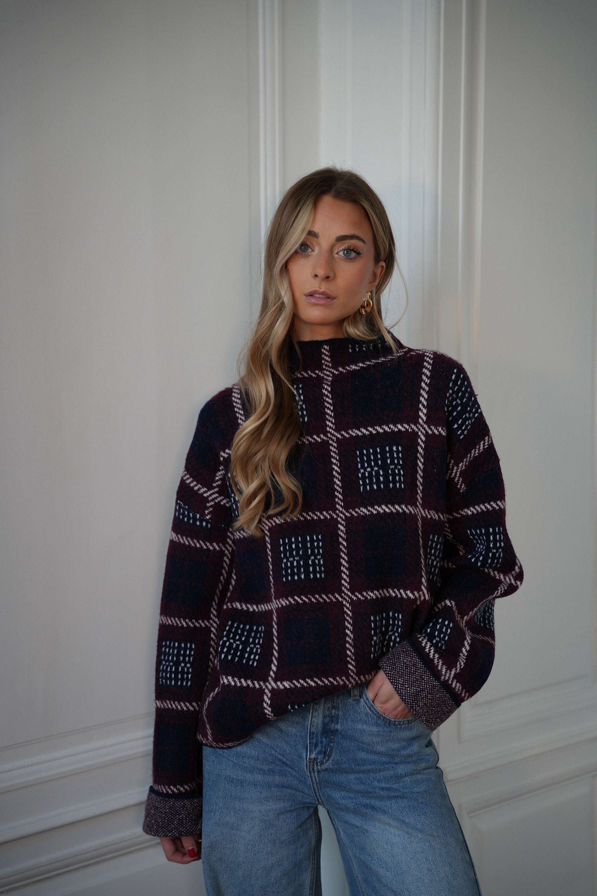 Pull À Carreaux Nala - Marine