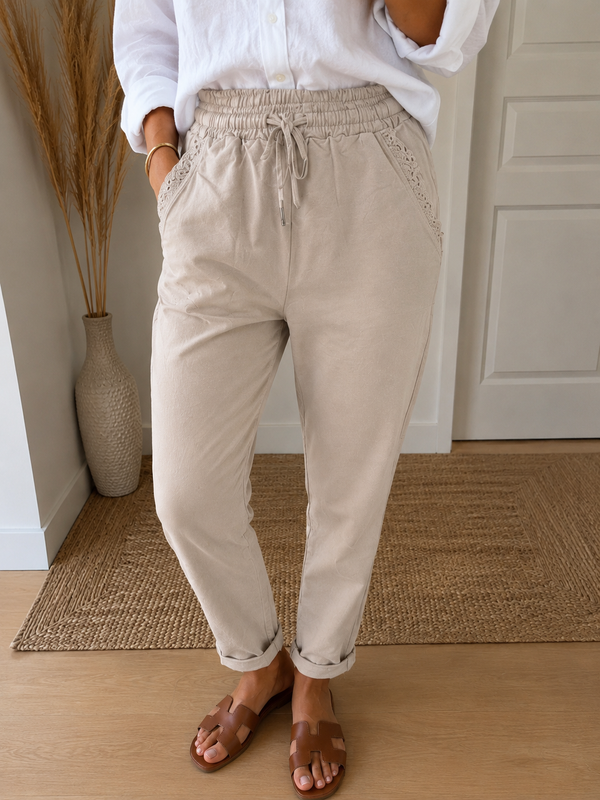 Pantalón de chándal beige