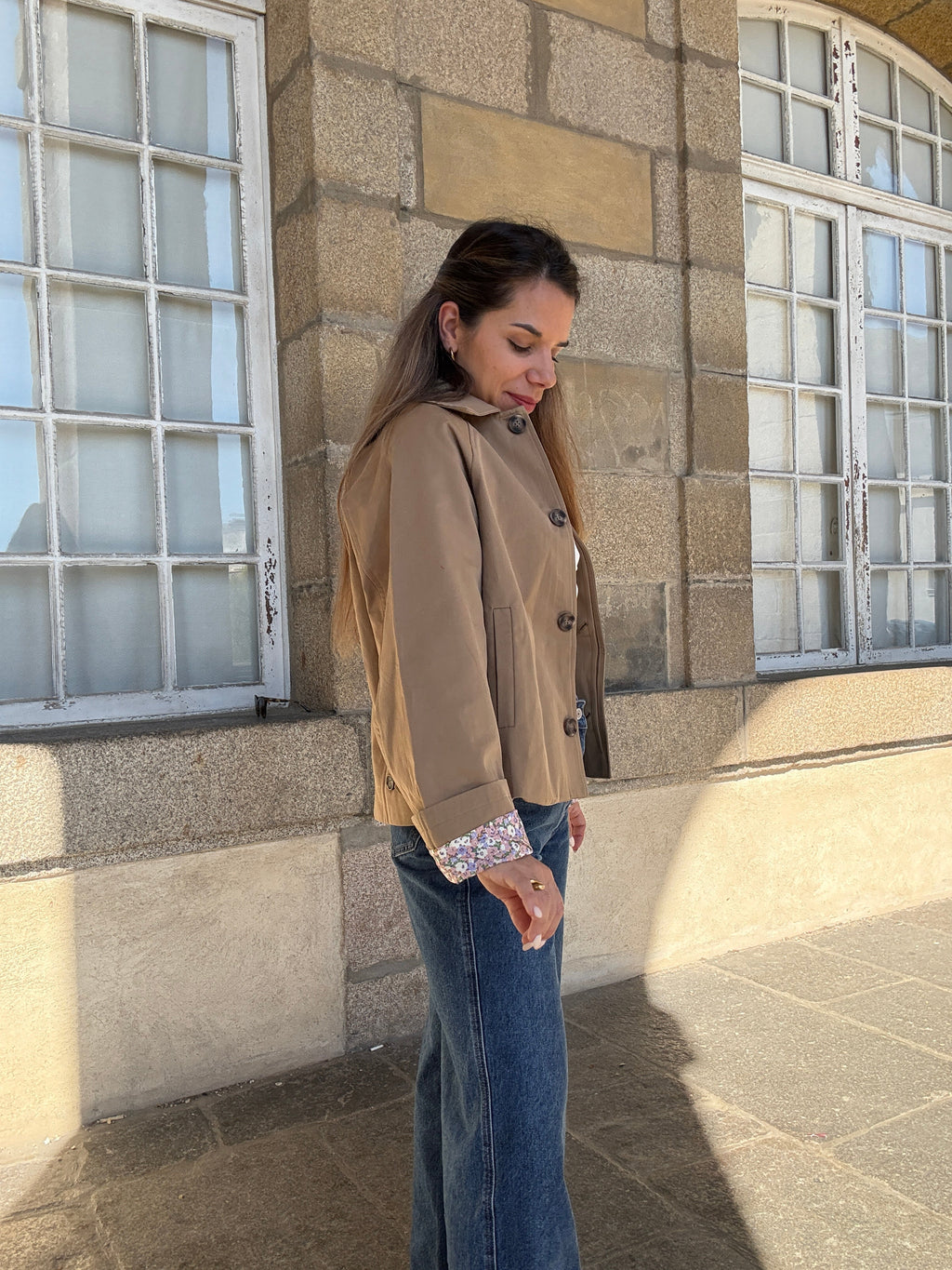 Veste trench Edith en coton Liberty camel