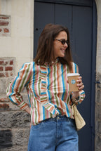 Camisa Marilou Rayas Multicolor Azul